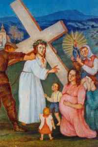 Jesus blessing pregnant woman