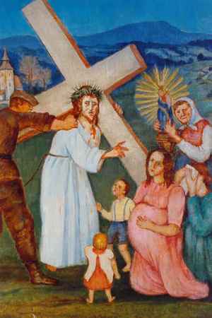 Jesus blessing pregnant woman